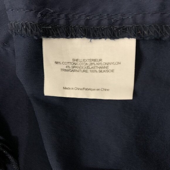 Tory Burch Sleeveless Top 4 Navy Ruffle Trim Button Down Career Chic - Picture 6 of 7